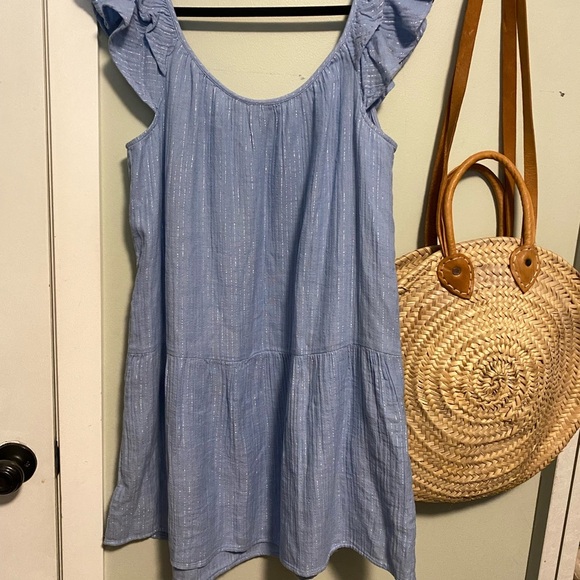 GAP Light Blue off the shoulder dress - Small - cotton blend - Picture 8 of 9